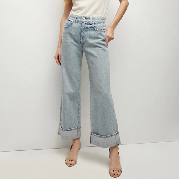 Veronica Beard Taylor Cuffed Cropped Wide leg - Picture 1 of 13
